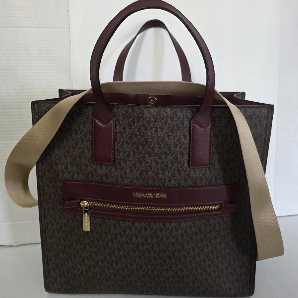 Michael Kors Dark Brown/Merlot Women's Large Tote Bag